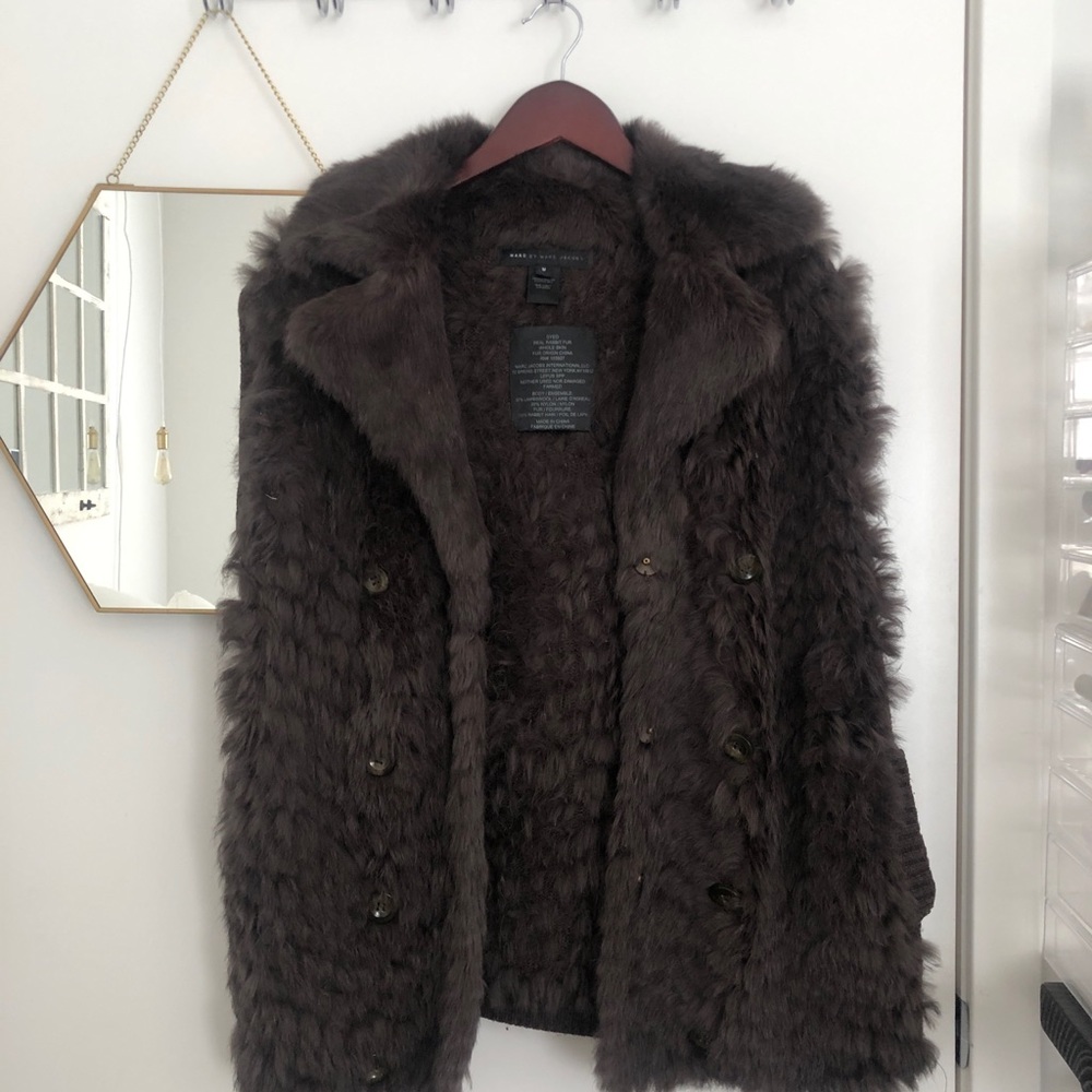 Marc Jacobs genuine rabbit fur & wool vest